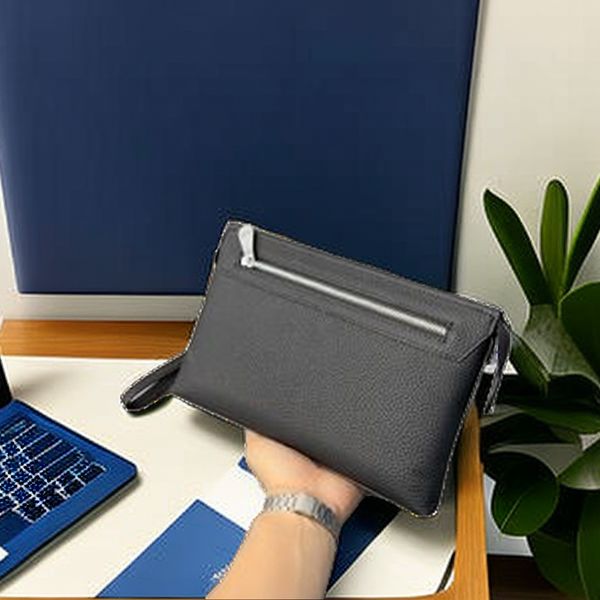 

2023 100% five star genuine leather men's handbag luxury zipper open style business leisure fashion brand luxury style from chinese fac