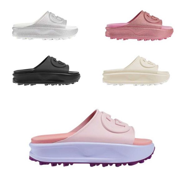 

sandals summer casual luxury designer women flip flops slipper fashion genuine leather slides metal chain ladies casual shoes, Black