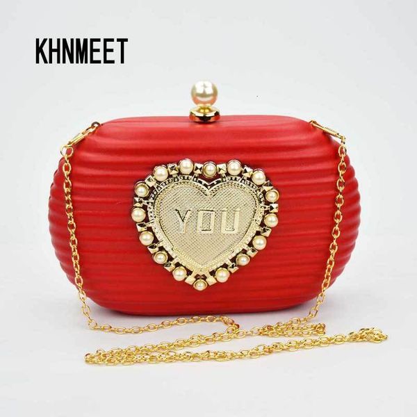 

evening bags love you letter red box designer bag chain handbags ladies clutch 230803