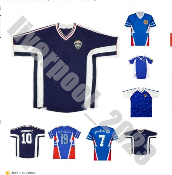 

retro 98 92 90 2000 yugoslavia soccer jerseys pancev mijatovic mihajlovic stankovic jugovic stojkovic savicevic classic football shirt jugos, Black;yellow