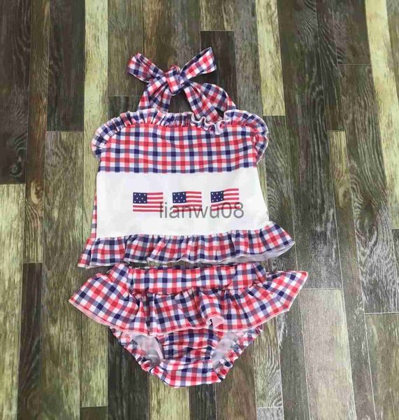 

clothing sets 2022 new boutique wholesale lovely kids swimwear summer swimsuit bathing set july 4th costume boy and girl independence day x0, White