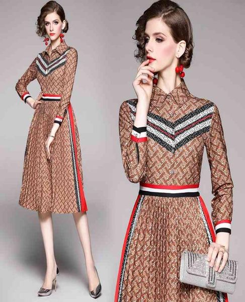 

luxury designer shirt pleated dress long sleeve spring autumn winter letter print party prom plus size ladies knee-length dresses2632161, Black;gray
