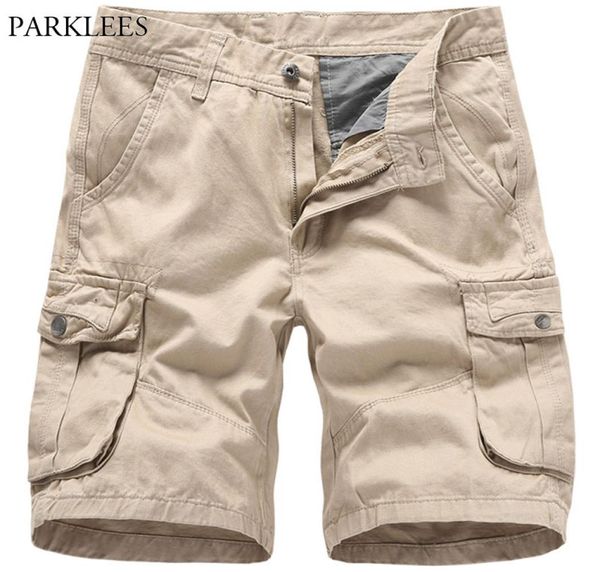 

2020 summer cargo shorts men brand new solid color mens bermudas masculina male short pants comfortable cotton loose work shorts4380983, White;black