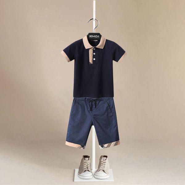 

clothing sets summer 2 piece outfit baby boy set clothes casual fashion striped cute cotton tshirtshorts boutique kids clothing 230803, White