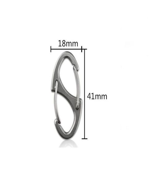 

60pcs zinc alloy 8 shaped carabiner s type edc spring keychain backpack clip quick hook lock buckle outdoor camping hiki jllqvf6993576