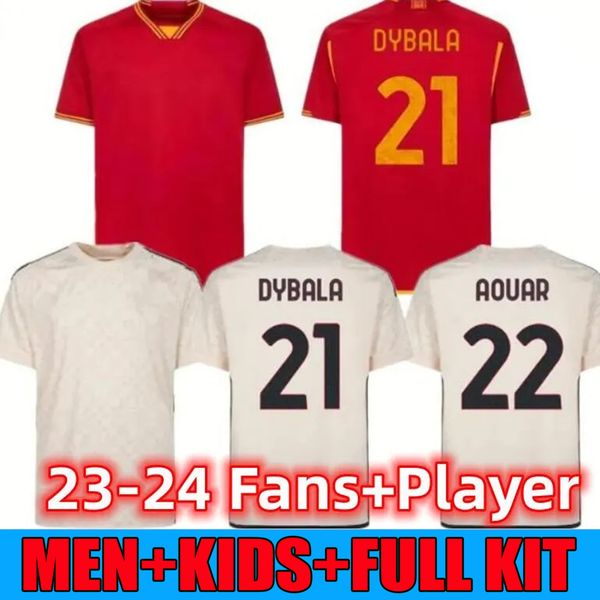 

23 24 new season dybala away romas soccer jerseys maglia pellegrini belotti celik abraham player football shirts mancini kumbulla men kids k, Black;yellow