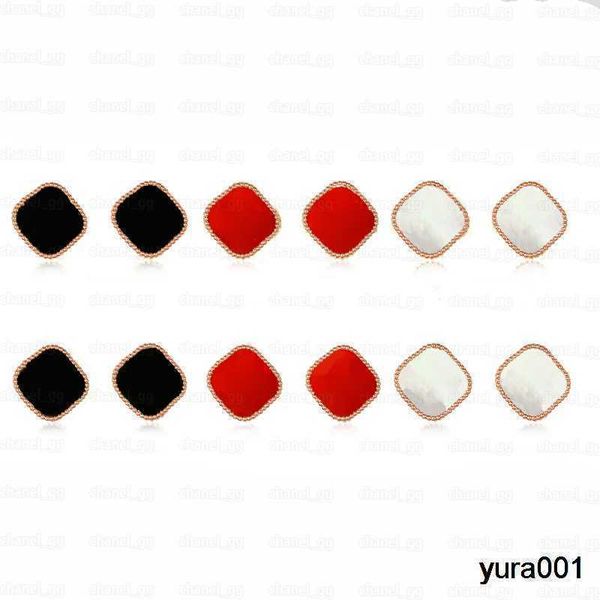 

womens earrings lucky four leaf clover elegant luxury ear studs earings designer for women hip hop jewelry holiday gift, Silver