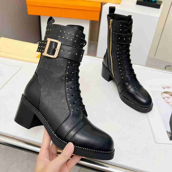 

boots designer woman ankle booties winter luis heel boot martin leather platform letter vuttonity blonde shoes fghftht, Black