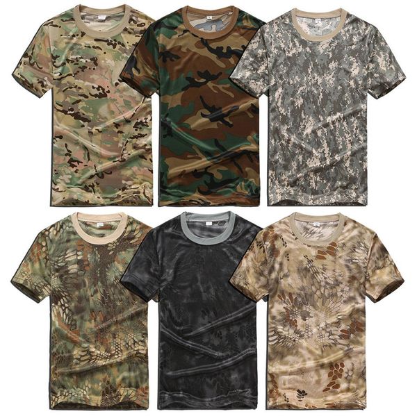 

camouflage t shirts short sleeve quick dry o neck military army camo hiking outdoors t shirt4536804, White;black
