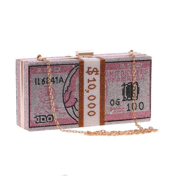 

new style diamond us dollar bag dress dinner lady hand water 230804