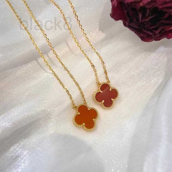 

strands, strings designer heavy plating 18k rose gold lucky four-leaf clover fashion new necklace luxury small group delicate women g2h6, Black