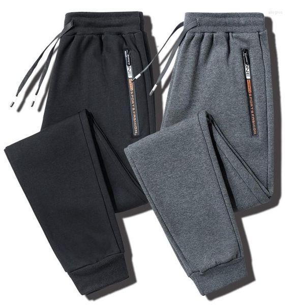 

men039s pants 2022 autumn men39s sport casual knitted trousers with zipper pockets solid color jogger male pantalon chandal 7306423, Black