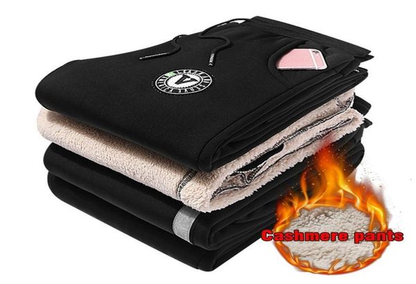 

6xl 7xl 8xl men039s winter warm pants windbreaker hip hop thicken cotton pants streetwear sweatpants velvet joggers men trouser7625430, Black