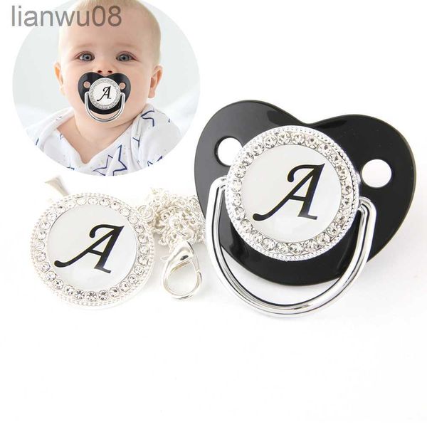 

pacifiers# new balck baby pacifier and clips 26 letters bpa silicone infant nipple bling newborn dummy soother boys and girls x0804