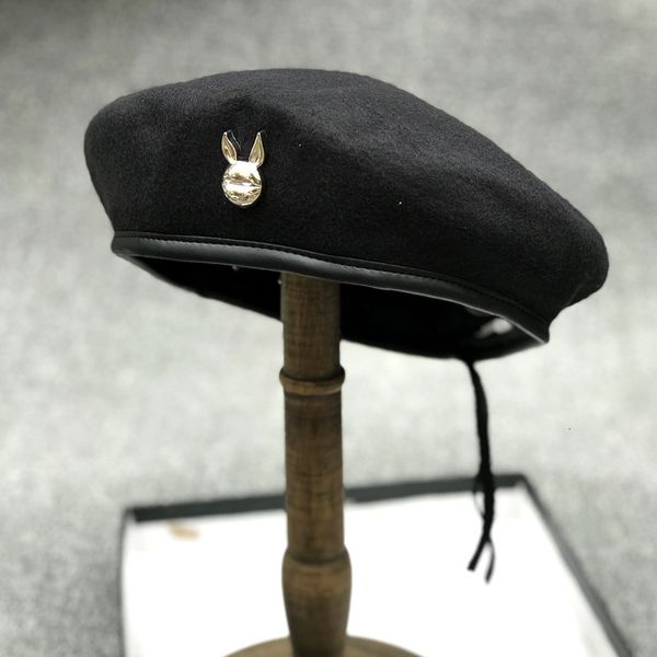 

berets sheep brim 100 wool beret hat fashion woolen hat big bone man plus size felt s  l xl 230804, Blue;gray