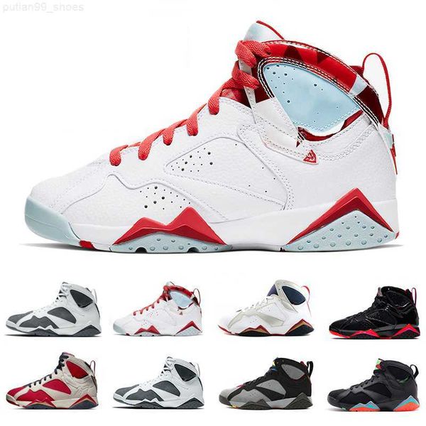 

7 7s mens basketball shoes barcelona new sheriff in town nights trophy room patent leather citrus flint hare men trainers sports jogging wal, Black