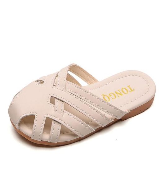 

2020 new big girls slippers summer children shoes fashion cross outdoor flat sandals slippers for kids girls slides shoes beige2628514542, Black;red