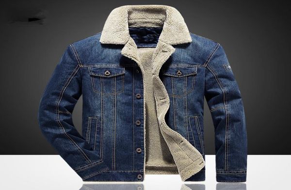 

2020 winter men denim fleece jacket fashion casual jeans jacket warm thick cowboy coat male fur collar bomber coats outwear 6xl4451230, Black;brown