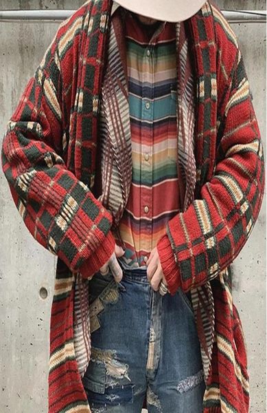 

men039s sweaters mens cardigan sweater long sleeve plaid casual slim fit knitted cardigans coat men 4xl winter and autumn m2883985, White;black