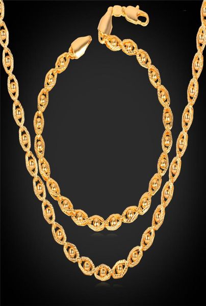 

trendy little beads fancy party necklace bracelets 18k gold plated jewellry set for men women ys31968422827, Silver
