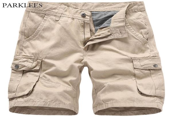 

2020 summer cargo shorts men brand new solid color mens bermudas masculina male short pants comfortable cotton loose work shorts4323469, White;black