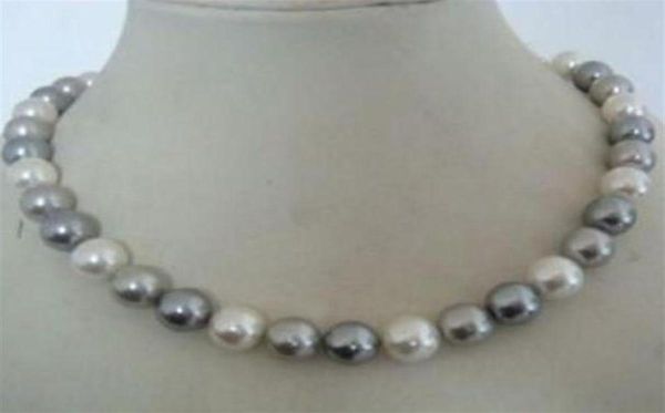

910mm tahitian two gray one white pearl necklace 18inch 925 silver clasp25286495751