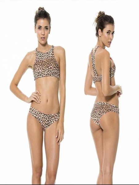 

open back leopard print briefs twopiece bikini split swimsuit5229859, White;black
