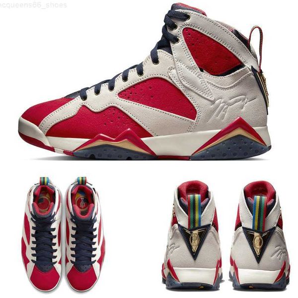 

trophy room x jumpman 7 mens basketball shoes new sheriff in town 7s dark obsidian true red metallic gold men women trainers sports sneakers, Black