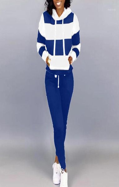 

plus size women clothing two piece set stripe hoodies and long pants casual sweatsuits for women tracksuit joggers clothing16472487, Gray