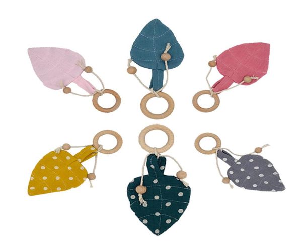 

baby toys cotton leaf beech wooden ring teether beads baby molar training toys accessory teether for kids goods m24213200035