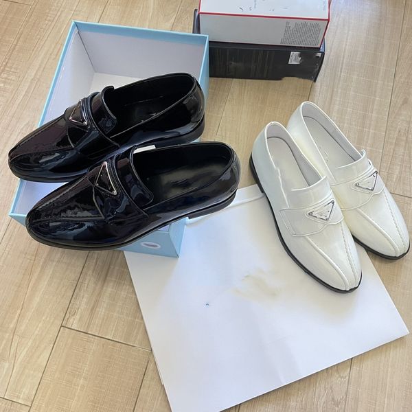 

prads designer women monolith casual shoes metal buckle embellished triangle p logo luxury loafers black cloudbust patent leather shoe incre