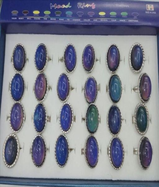 

mood temperature oval mood ring charming rings change color female5855123, Silver