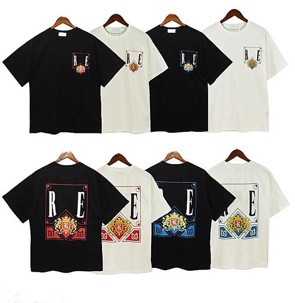 

2023craftsmanship rhude mens t shirts summer fashion designer tshirts street casual short sleeve beach style rhude tees cotton printing rhud, White;black