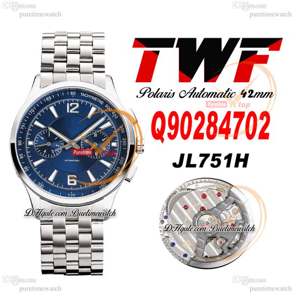 

twf polaris q90284702 jl751h automatic mens watch blue dial daydate stainless steel bracelet super version edition herrenuhr reloj hombre wa, Slivery;brown