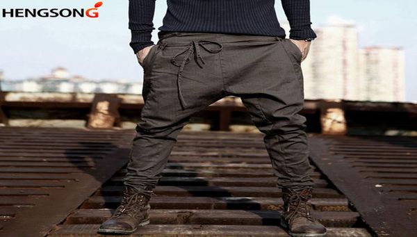 

men039s casual pants 2019 autumn spring clothes for male drawstring hip hop harem pants long trousers with pocket loose sweatpa6870521, Black
