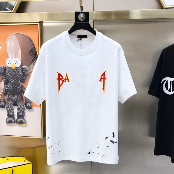 

summer fashion high street cotton t-shirt sweatshirt t-shirt pullover t-shirt breathable men and women red letter print casual short-sleeved, White;black