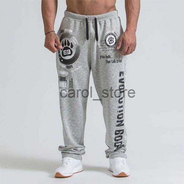 

men's pants men's cotton running sports casual pants personality big printing loose gyms fitness spring and autumn trousers j23080, Black