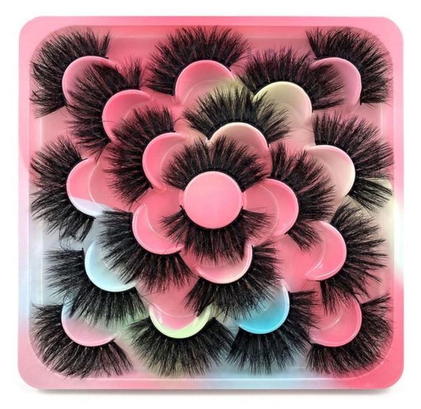 

10 pairs 3d mink messy fluffy eyelashes pack long makeup faux cils natural false eye lashes extension lash packaging8413797