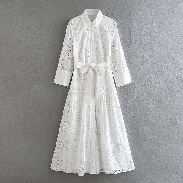 

summer womens white hollowed out embroidered midi shirt long dress, Black;gray