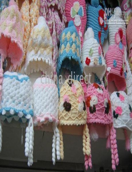 

girls beanie boys cap crochet bonnet tamhat hats 24pcslot 13807580479, Yellow