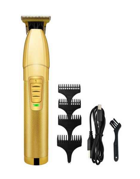 

fashion metal hair clipper electric razor men steel head shaver trimmer gold color usb charger6379008