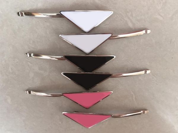 

selling triangle letter hair clip women girl triangle barrettes with stamp fashion hair accessories 066110, Golden;silver