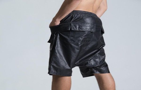 

men039s shorts motorcycle mens loose straight lace up casual sweatpants fashion male biker drop crotch knee length cargo harem 3178853, White;black