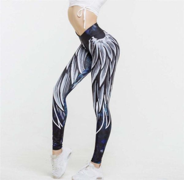 

wing print women039s sport pants sport seamless leggings quick dry running women leggings push up fitness legin pants1161809, Black;white