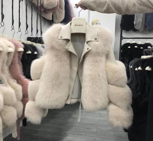 

2020 whole piece skin real leather jacket women fur 100 real fur coat female motorcycle model leather fashion overcoat70896104242440, Black