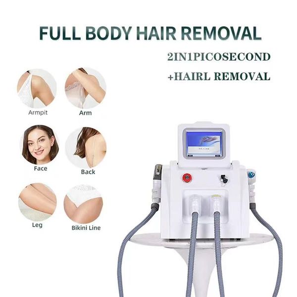 

2 in 1 professional opt ipl laser hair removal machine nd yag laser tattoo removals elight skin rejuvenation pigmentation treatment beauty m, Black