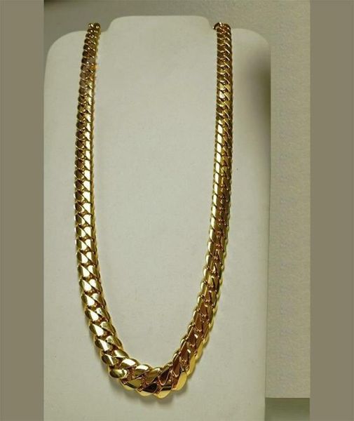 

14k gold miami men039s cuban curb link chain necklace 24quot3464878, Silver