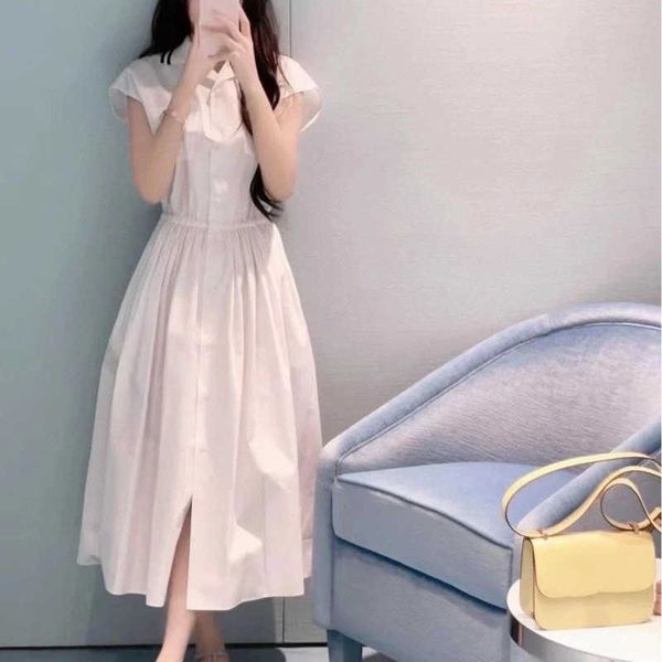 

23ss spring summer new dress fashion letter embroidery casual skirt designer skirt stretch waist polo collar shirt dress womens clothing, Black;gray