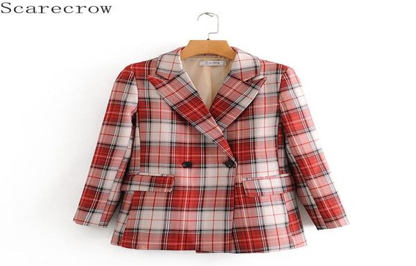 

women retro preppy style red pattern lapel blazer plaid blazer women blazers woman jacket suit girls office lady4752136, White;black