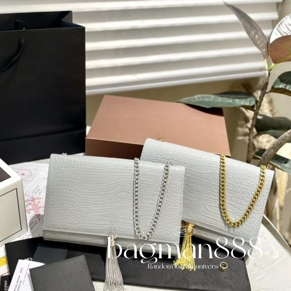 

classic yslshandbag luxury handbags designers tote shoulder bag calfskin leather chain womens clutch caviar crocodile tassel flap purse enve